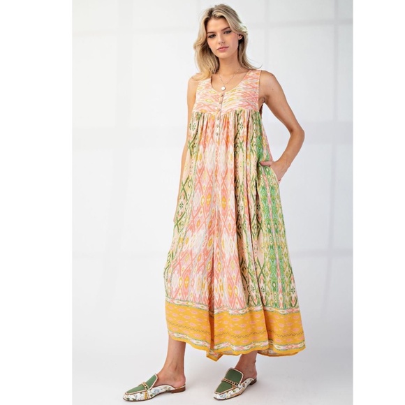 🌟 “The Simone" Border Print Wide Leg Jumpsuit with Pockets - Picture 1 of 3